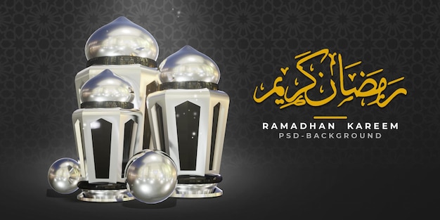 Ramadán kareem fondo islámico 3d render