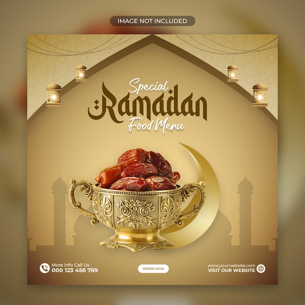 Ramadan Kareem Food Social Media Banner-Vorlage