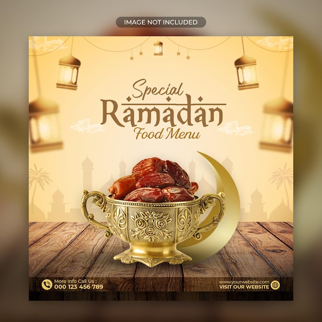 Ramadan Kareem Food Social Media Banner-Vorlage