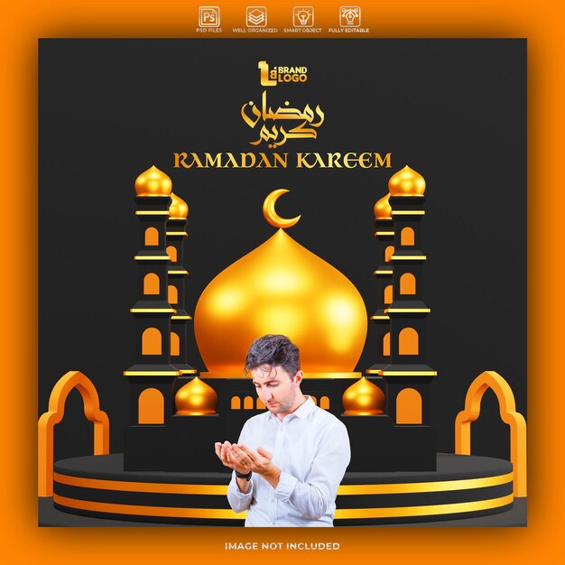 Ramadan kareem grüße social media post vorlage