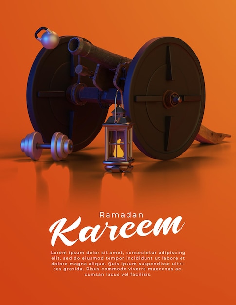 Ramadan Kareem gym saludo publicación en redes sociales
