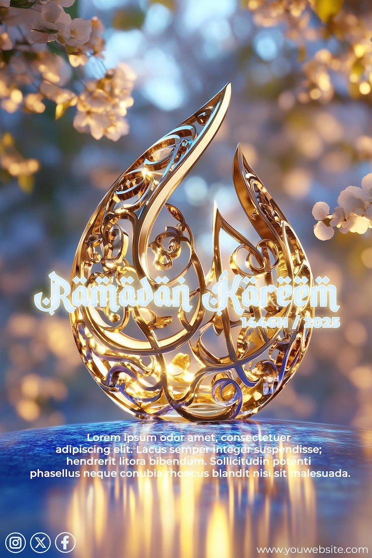 PSD ramadan kareem ha illuminato la grazia e la serenità spirituale