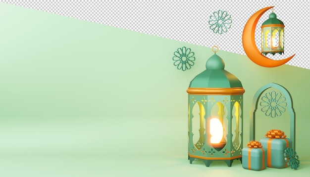 Ramadan kareem hintergrund, 3d-rendering.