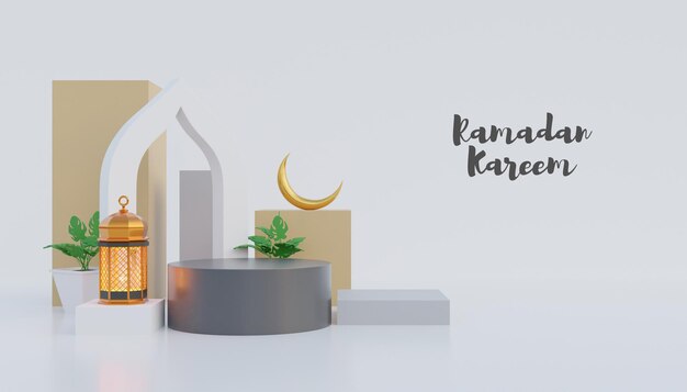 Ramadan kareem hintergrund mit podium