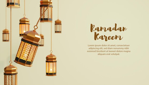 Ramadan kareem hintergrund mit textvorlage