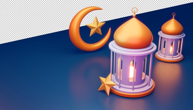 Ramadan Kareem Hintergrund, Moscheegebäude, 3D-Rendering-Illustration