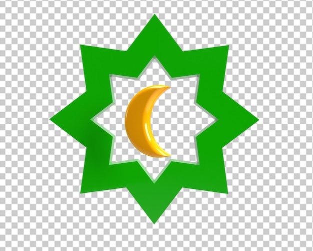 Ramadán kareem icono de media luna render 3d