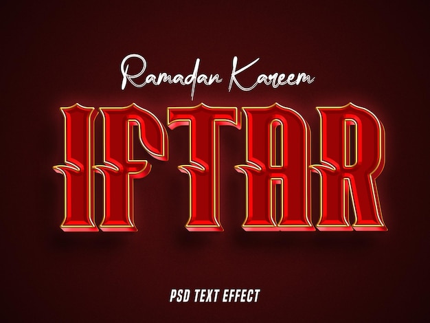 Ramadan Kareem Iftar Efecto de texto