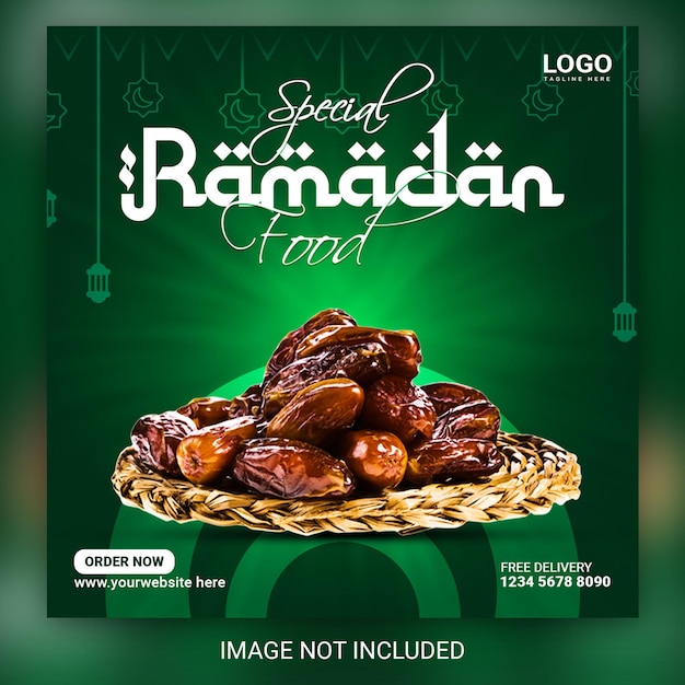 PSD ramadan kareem iftar party restaurant food sale social media post design et modèle de bannière web