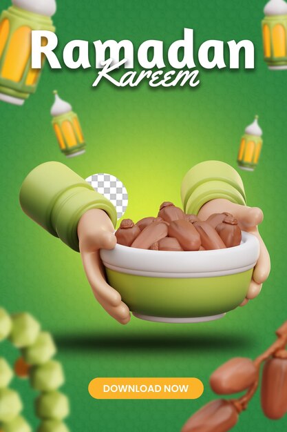 Ramadán Kareem Ilustración en 3D
