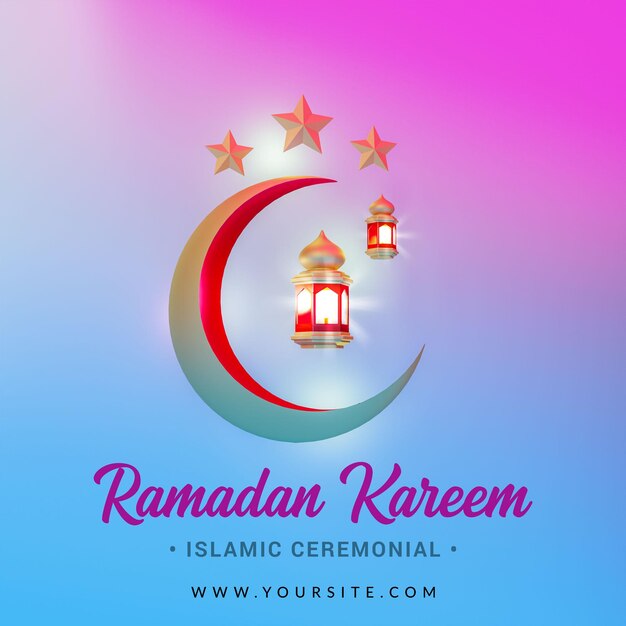 PSD ramadan kareem islamic ceremonial 3d render