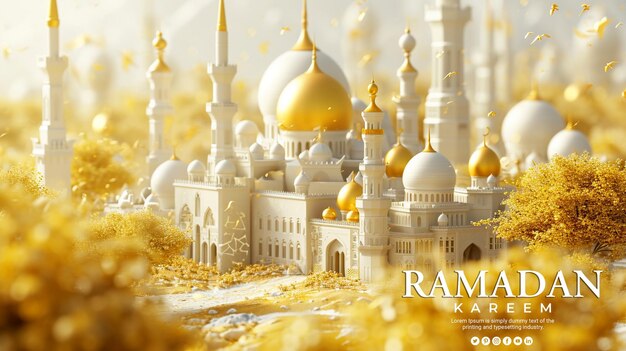 Ramadan kareem islamico sfondo realistico