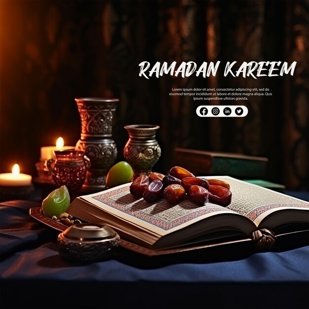 Ramadan kareem islamische grußkarte hintergrund