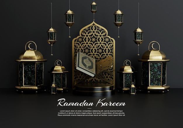 Ramadan kareem islamischer Grußhintergrund 3D