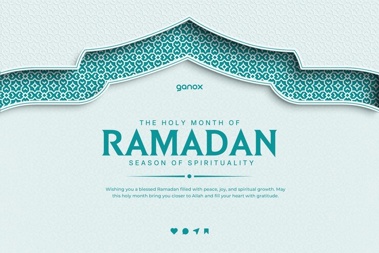 Ramadan Kareem Minimalist Islamic Background Greeting Card e banner postati sui social media