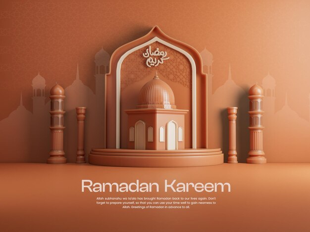 Ramadan kareem mubarak 3d modelo de design de banner de mídia social