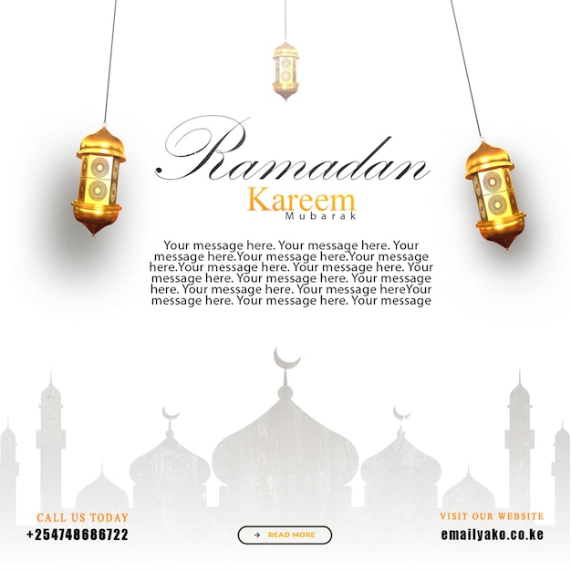 Ramadan Kareem Mubarak instagram psd poster