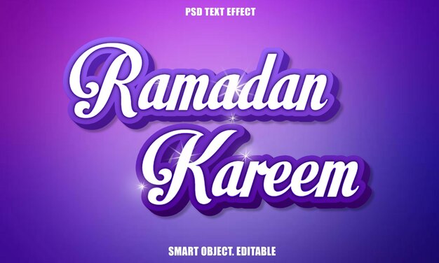 PSD ramadan kareem nuevo efecto de texto