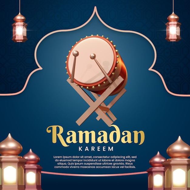 PSD ramadan kareem oder eid mubarak social-media-post-gruß