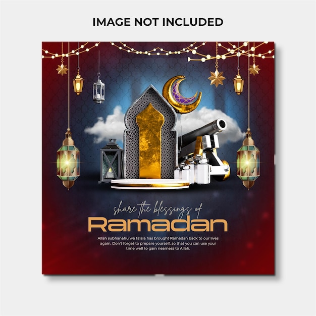 PSD ramadan kareem plantilla de diseño de publicaciones en las redes sociales islámicas