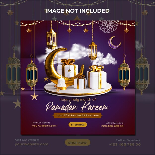 PSD ramadan kareem plantilla de diseño de publicaciones en las redes sociales islámicas