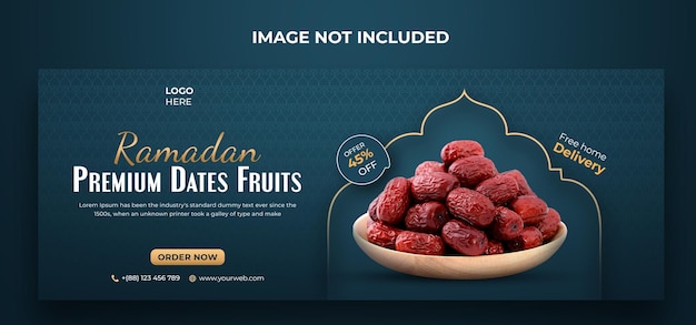 Ramadan kareem premium datas frutas cobertura de mídia social