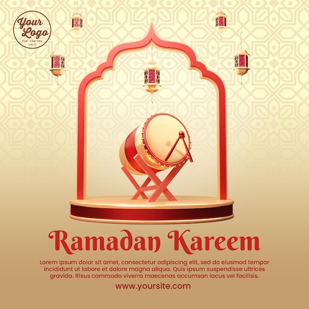 Ramadan kareem para la promoción de publicaciones en redes sociales