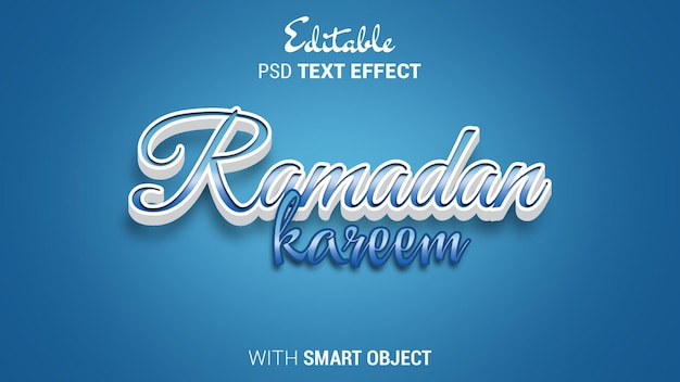 Ramadán kareem psd efecto de texto editable vector premium