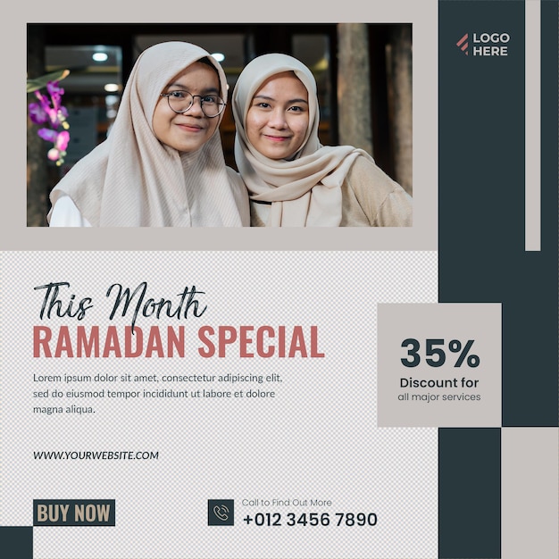 Ramadan Kareem Sale Banner publicación en redes sociales o publicación de banner de venta de Instagram