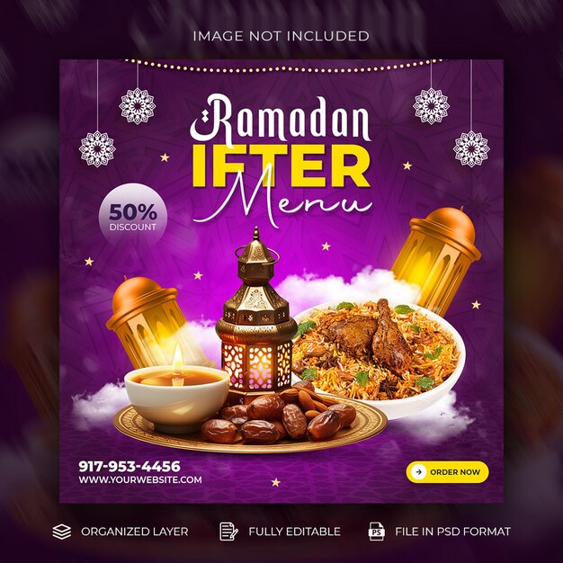 PSD ramadan kareem sale festival religiöse social-media-post oder banner