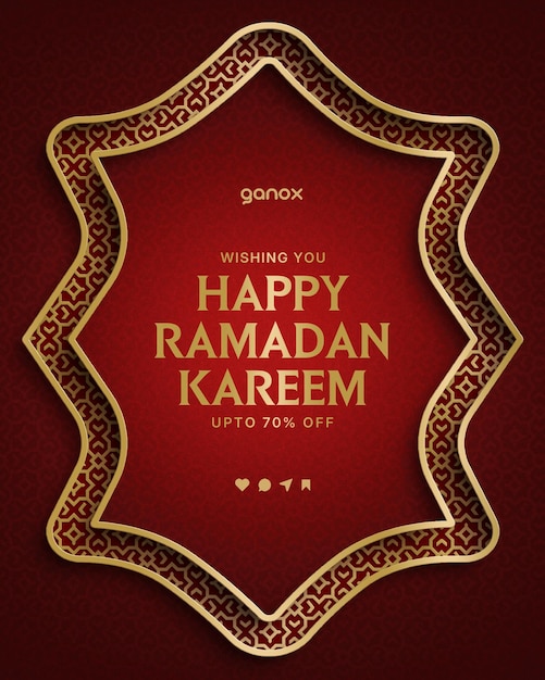 Ramadan Kareem Sale Minimalista Islâmico de origem Mídias Sociais Post Banner