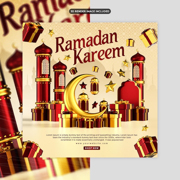 PSD ramadan kareem sale modelo de postagem de mídia social e instagram