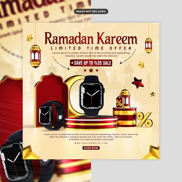 PSD ramadan kareem sale las redes sociales y la plantilla de publicaciones de instagram