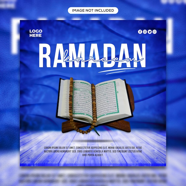 Ramadan kareem social media post template design