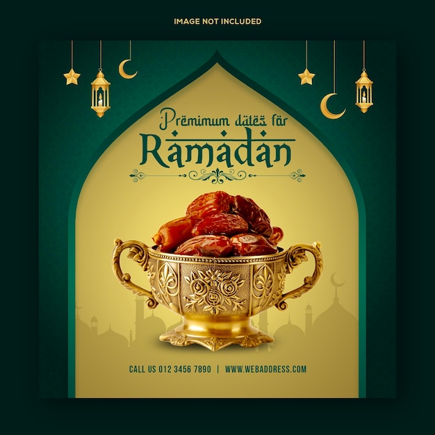 Ramadan kareem special food menü social media post banner vorlage