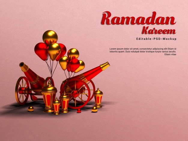 Ramadan kareem spezieller Hintergrund Mockup 3D-Rendering
