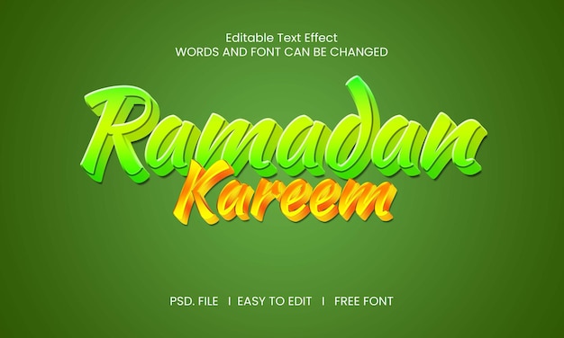 Ramadan Kareem Text Effect PSD