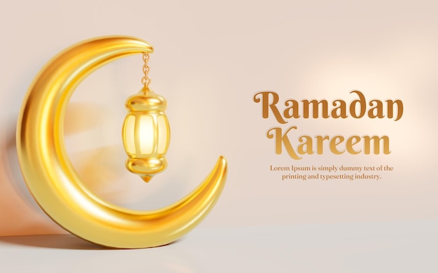 Ramadan Kareem traditioneller islamischer Festivalhintergrund mit 3D-Illustration