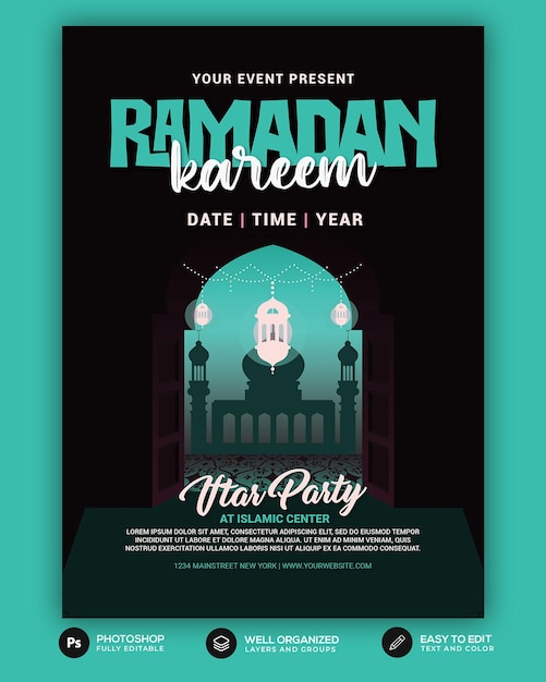PSD ramadan kareem traditionelles islamisches festival religiöse social-media-banner 3d ramadan kareem social
