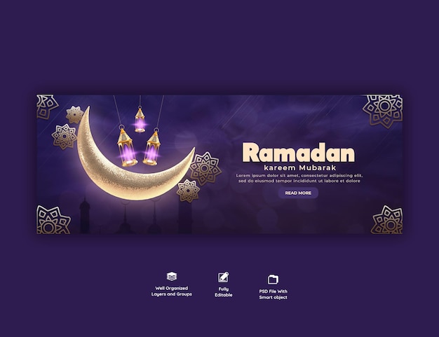 Ramadan kareem traditionelles islamisches festival religiöses facebook-cover