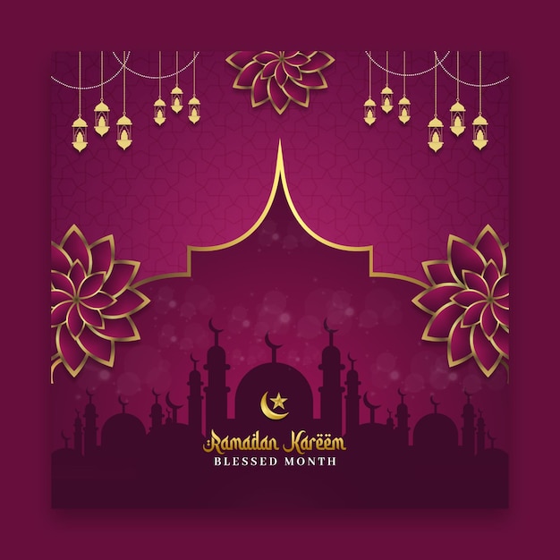 Ramadan kareem traditionelles islamisches festival religiöses social-media-banner-hintergrunddesign