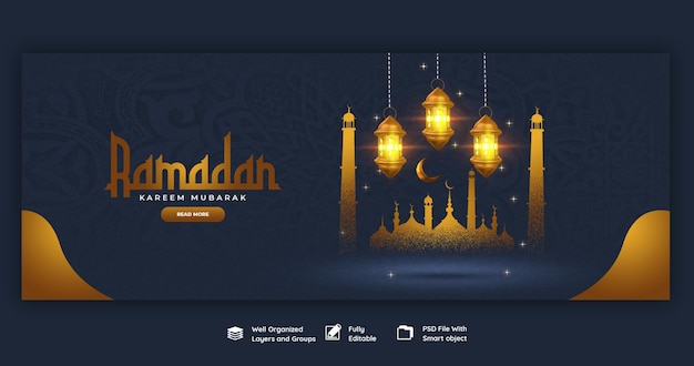 Ramadan Kareem tradizionale festival islamico copertina Facebook religiosa
