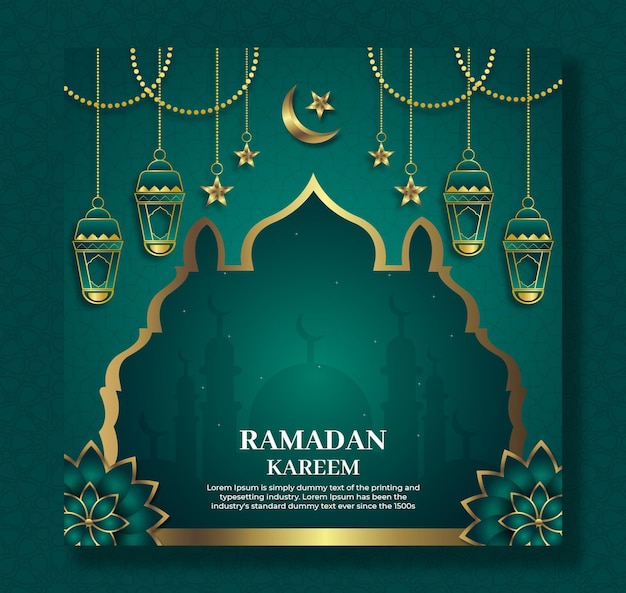 Ramadan Kareem tradizionale festival islamico religioso social media banner background design