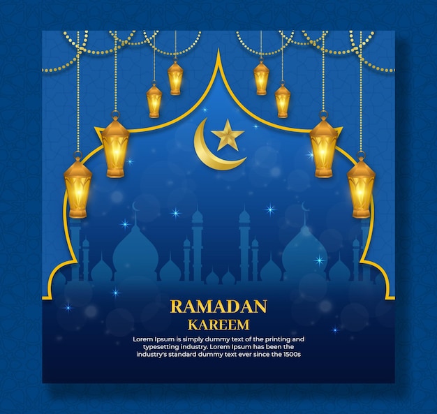 Ramadan Kareem tradizionale festival islamico religioso social media banner background design