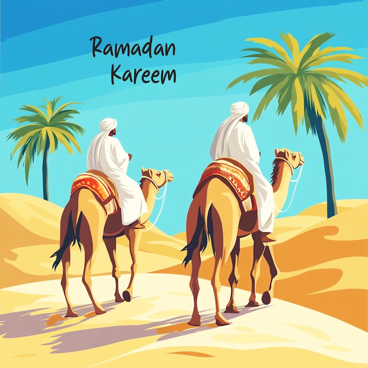 PSD ramadan kareem two person date tree