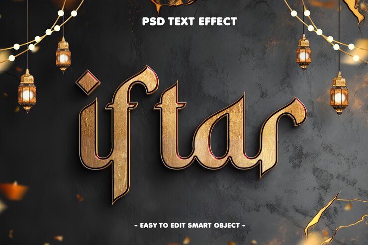 Ramadan Kareem upravitelný textový efekt