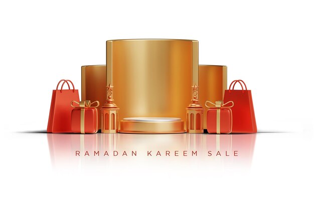 Ramadán Kareem Venta Diseño 3D Podio vacío psd