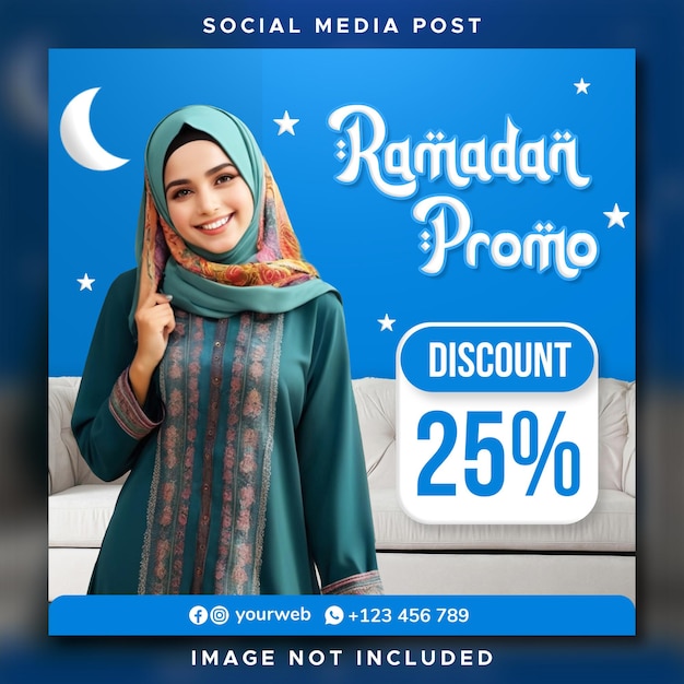 Ramadán kareem venta plantilla de publicación en las redes sociales