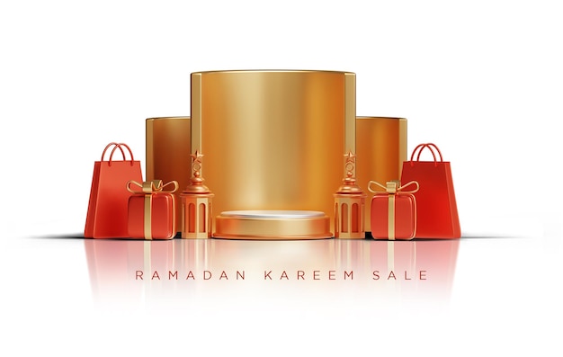 Ramadan Kareem Vente 3d Design Podium Vide Psd