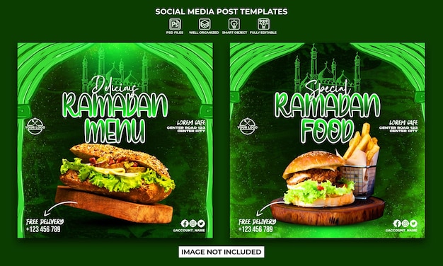 PSD ramadan kareem-verkaufsplakat oder social-media-instagram-post-sammlungsvorlage